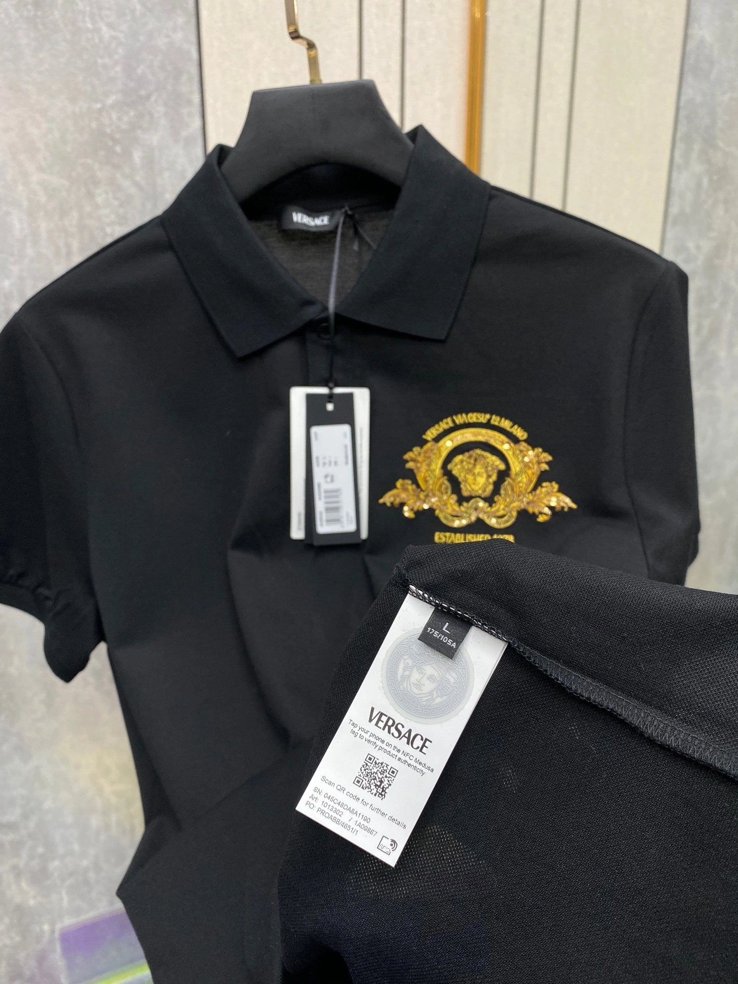 wg.luxury- V5rs135 embroiderymedusa POLO 2Colour item:E-F355B1658-2